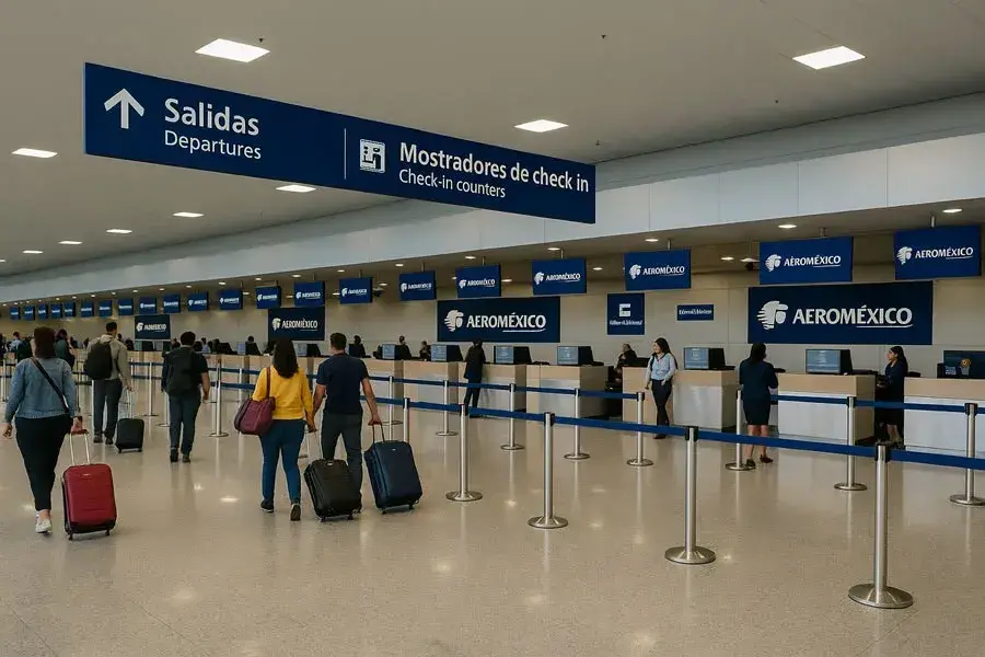 Mostradores de Aeromexico en Terminal 2 del aeropuerto Benito Juarez